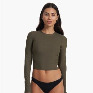 Vuori Long Sleeve Dune Crew Crop Swim Top